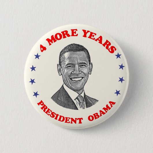 Obama nog vier jaar ronde button 5,7 cm (Voorkant)