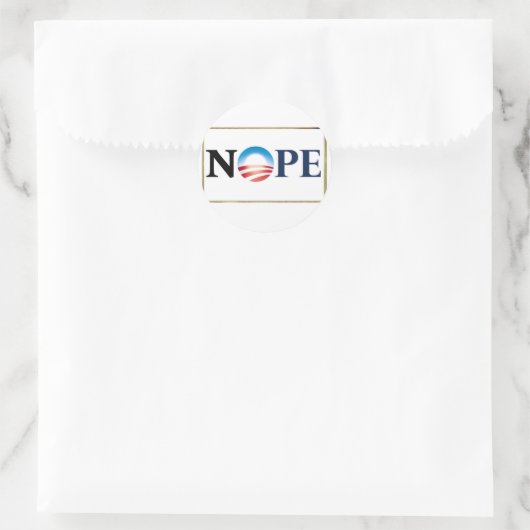 Obama NOPE-Stickers Ronde Sticker (Tas)