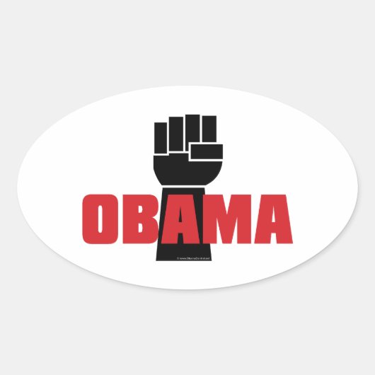 Obama, nu meteen! Zwarte vuist Stickers (Voorkant)