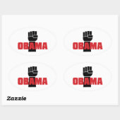 Obama, nu meteen! Zwarte vuist Stickers (Vel)