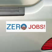 Obama = nul banen! Bumpersticker (Op auto)