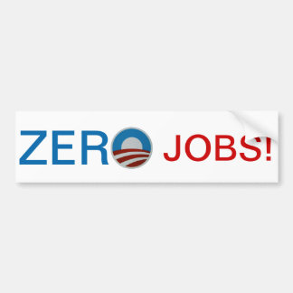 Obama = nul banen! Bumpersticker