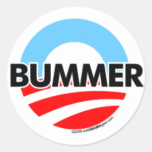 Obama O Bummer Logo Ronde Sticker