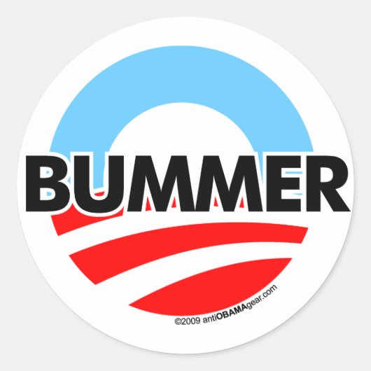 Obama O Bummer Logo Ronde Sticker (Voorkant)