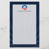 Obama-O Logo met blauw Briefpapier (Voorkant)