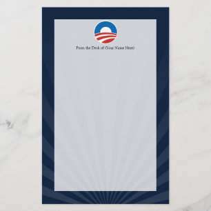 Obama-O Logo met blauw Briefpapier