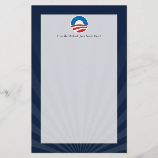 Obama-O Logo met blauw Briefpapier (Voorkant)