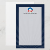 Obama-O Logo met blauw Briefpapier (Voorkant / Achterkant)