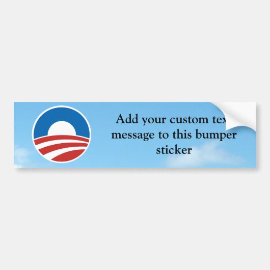 Obama-O Logo met blauw Bumpersticker (Voorkant)