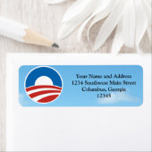 Obama-O Logo met blauw Etiket (Insitu)