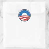 Obama-O Logo met blauw Ronde Sticker (Tas)