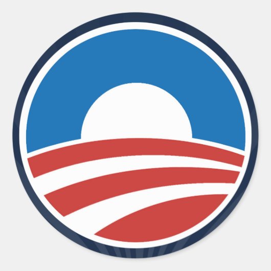 Obama-O Logo met blauw Ronde Sticker (Voorkant)