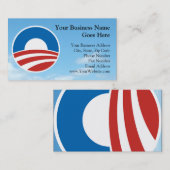 Obama-O Logo met blauw Visitekaartje (Voorkant / Achterkant)