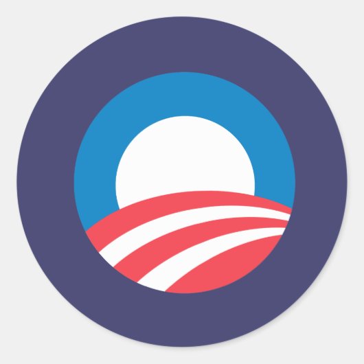 Obama O Ronde Sticker (Voorkant)