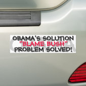 OBAMA - OBAMA'S OPLOSSING "HEEFT BUSH SCHULD" BUMPERSTICKER (Op auto)