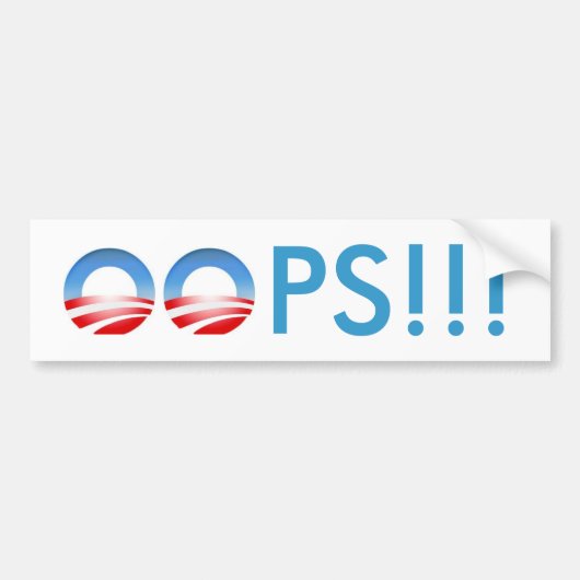 Obama Oeps! Bumpersticker (Voorkant)