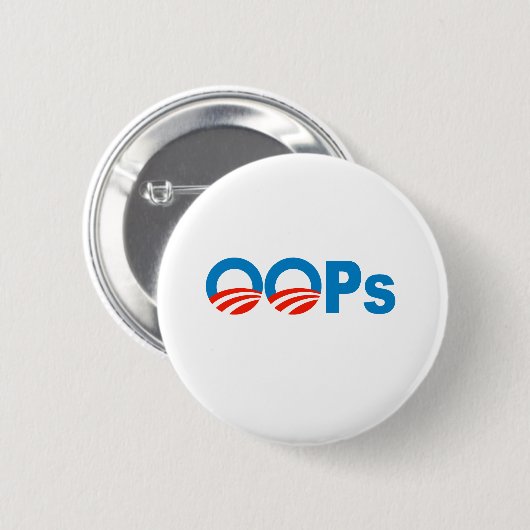 Obama oeps ronde button 5,7 cm (Voorkant /achterkant)