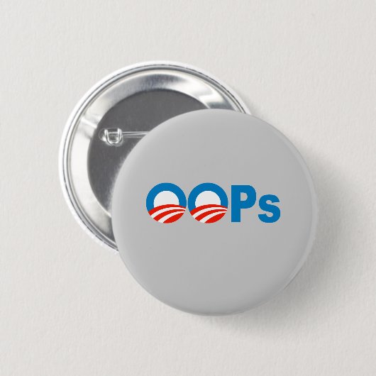 Obama oeps ronde button 5,7 cm (Voorkant /achterkant)