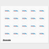 Obama oeps ronde sticker (Vel)
