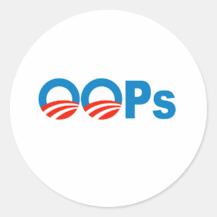 Obama oeps ronde sticker