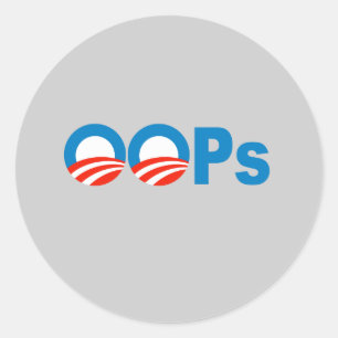 Obama oeps ronde sticker