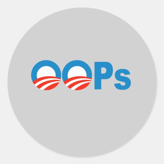 Obama oeps ronde sticker (Voorkant)