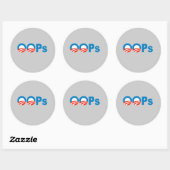 Obama oeps ronde sticker (Vel)