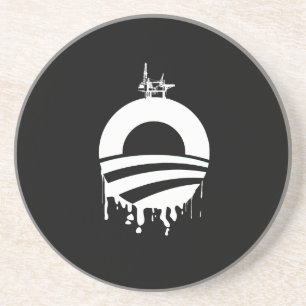 Obama Oil Rig Reverse Zandsteen Onderzetter