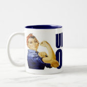 Obama omhoog tweekleurige koffiemok (Links)