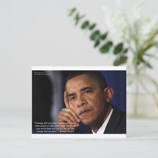 Obama "On Changing" cadeautjes en T - shirts van h Briefkaart (Staand voorkant)