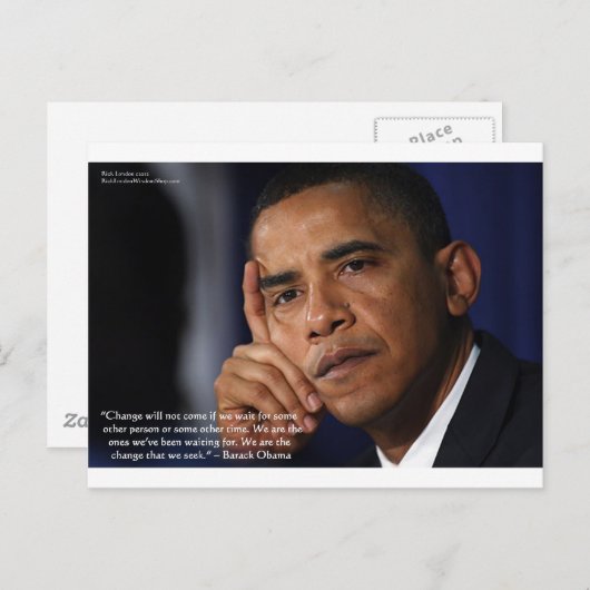 Obama "On Changing" cadeautjes en T - shirts van h Briefkaart (Voorkant / Achterkant)