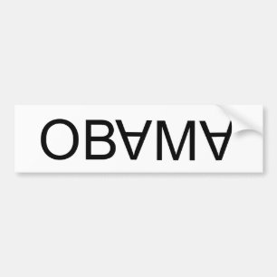 OBAMA ondersteboven, omlaag, omlaag. Bumpersticker