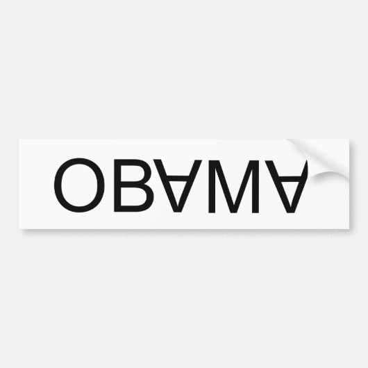 OBAMA ondersteboven, omlaag, omlaag. Bumpersticker (Voorkant)