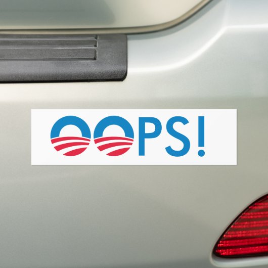 Obama OOPS! Bumpersticker (Op auto)