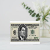 Obama op $100 rekening briefkaart (Staand voorkant)