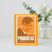 Obama - Oranje Briefkaart van Progress donker (Staand voorkant)