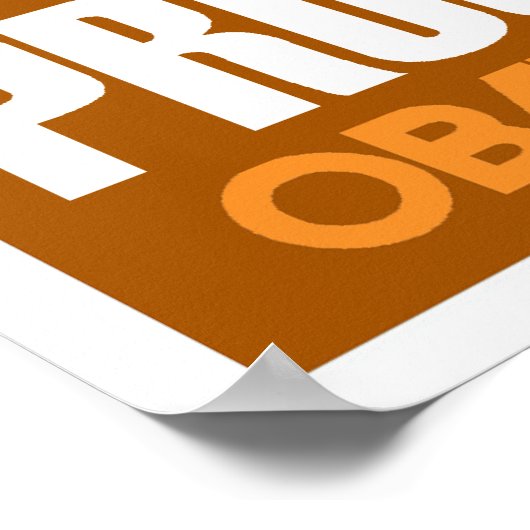 Obama - Oranje Poster van Progress donker (Hoek)