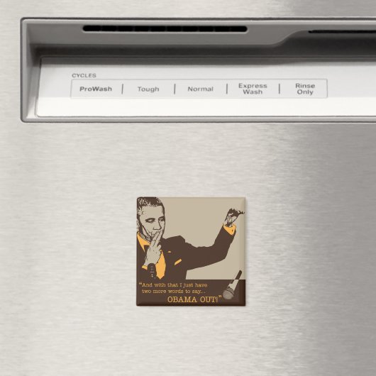 "Obama Out" 2 inch vierkante magneet (Insitu (Vaatwasser))