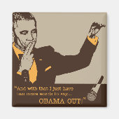 "Obama Out" 2 inch vierkante magneet (Voorkant)