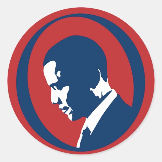 Obama over de bio-Sticker Ronde Sticker (Voorkant)