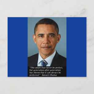 Obama over perfectie van de Unie Briefkaart