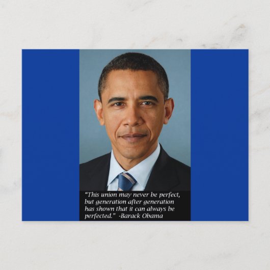 Obama over perfectie van de Unie Briefkaart (Voorkant)