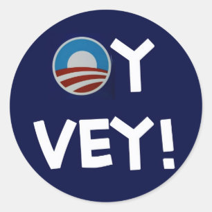 obama oy vey ronde sticker