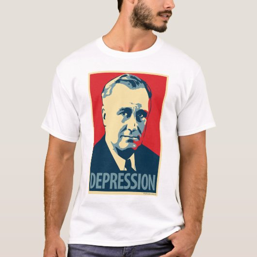 Obama parody poster shirt: Depressie (FDR) T-shirt (Voorkant)