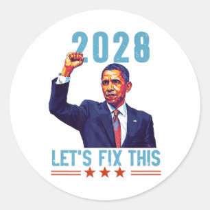 Obama Patriottische 2028 Politieke Protestbijeenk Ronde Sticker