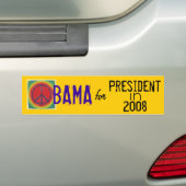 Obama peace president 08 bumpersticker (Op auto)