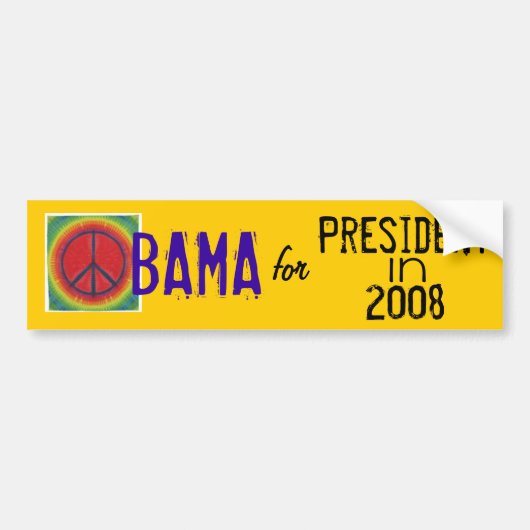 Obama peace president 08 bumpersticker (Voorkant)