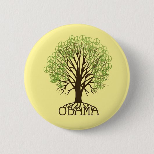 Obama Peace Tree Button (Voorkant)