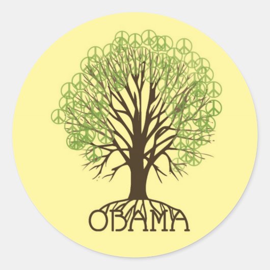 Obama Peace Tree Sticker (Voorkant)
