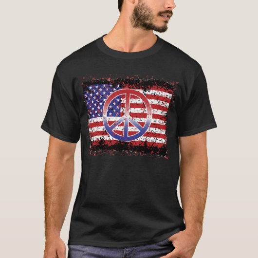 OBAMA Peace US Flag 91200 T-shirt (Voorkant)